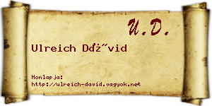 Ulreich Dávid névjegykártya